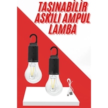 Ambians Işık Askılı Şarjlı Ampul 1 Adet Çok Renkli