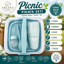 Lovely Piknik Seti 6 Kişilik 32 Parça Mavi