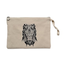Lion Brothers Lion Mozaik Krem Clutch Astarlı Cüzdan / El Çantası Krem