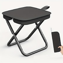 Taşıma Çantalı Portatif Katlanabilir Kamp Ve Balıkçı Taburesi - Pratik Mini Sandalye Siyah