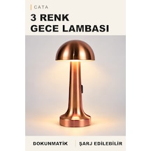 Cata Dokunmatik 3 Renk Masa Lambası, Şarj Edilebilir Turuncu