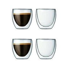 Çift Camlı Espresso Shot Bardak Seti 4 Adet 80ml Çok Renkli