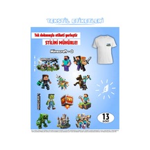 Ütü İle Yapışan Kıyafet Etiketi Minecraft Serisi -2 13lü Set Karışık