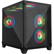Gameforce Liquid Mini 6x120 MM RGB Fanlı Micro ATX Oyuncu Bilgisayar Kasası