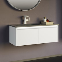 Orka Lisbon 90 Cm Mdf Mat Beyaz Banyo Dolabı Alt Modül Ve Lavabo Beyaz