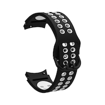 Mobilteam Galaxy Watch 4 Classic 42mm Krd-02 Uyumlu Kordon-siyah-beyaz