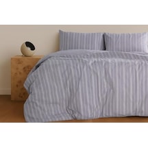 Sleeptown Keten Görünümlü Armürlü Pamuk Nevresim Takımı Tek Kişilik 160x220 Gri 0
