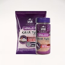 Saygın Tuz Rafine Edilmemiş Doğal Himalaya Kristal Kaya Tuzu İkili Set - Paketli 500 G + Tuzluklu 250 G