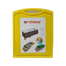 Türkay 32.5x26.5x2 Cm Saplı-oluklu Polietilen Kesme Tahtası Kesim Levhası Sarı 1244