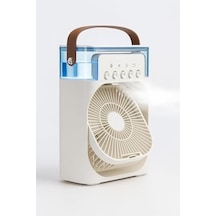 Şarjlı Soğutmalı Vantilatör - Beyaz - 7 Renk Led Işıklı Mini Hava Soğutucu, Buharlı Nemlendirici, Parfüm Hazneli, Zaman Ayarlı, Taşınabilir Usb Fan Ev & Ofis İçin .