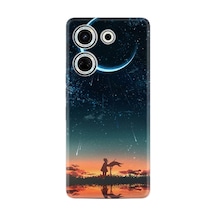Tecno Camon 20 Kılıf Silikon Desen Özel Seri Ay Ve Kız 1720