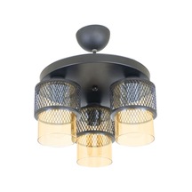 Üçlü Bal Cam Kafes Model Modern Plafonyer Avize H