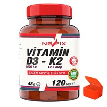 Nevfix Vitamin D3-K2 120 Tablet + Hap Kutusu