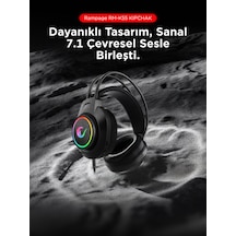 Kipchak Gaming Mikrofonlu Oyuncu Kulaklığı Siyah Rgb Led 7.1 Rm-k55