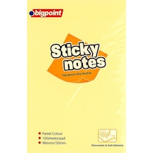 Bigpoint Yapışkanlı Not Kağıdı Düz 100x150mm Sarı 6'lı Paket