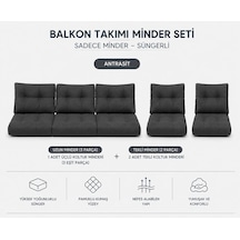 3-1-1 Fermuarlı Balkon Minderi-leke Tutmaz - İçidolu Minder Antrasit