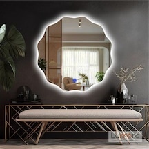 Cirelia Beyaz Led'li Lazer Kumlamalı Lavabo & Banyo Aynası Dokunmatik Sensörlü 60 X 60