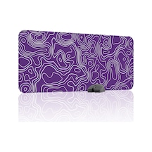 Mor Beyaz 90x40 Xxl Taraftar Gaming Oyuncu Mouse Pad Kaymaz Taban Büyük Fare Altlığı Topography