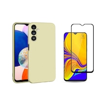 Samsung Galaxy Uyumlu A14 İle Soft Yumuşak Telefon Kılıfı Ve 5d Tam Kaplayan Cam Ekran Koruyucu