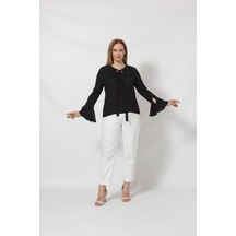 Moda Berray 3241-5 Siyah İspanyol Kol Boyun Bağlama Detaylı Bluz Siyah Moda Berray 3241-5 Siyah İspanyol Kol Boyun Bağlama Detaylı Bluz Siyah