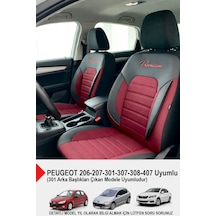 Premium Serisi Lüks Keten Oto Koltuk Kılıfı Peugeot 206-207-208-306-307-407- Uyumlu Bordo