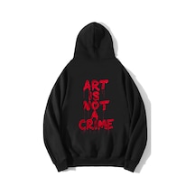 Brz Collection Unisex Oversize Art Is Not A Crime Hoodie Siyah