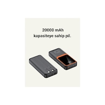 Powerbank 20000 Mah Kapasiteli 22.5w Hızlı Şarj Destekli Dijital Göstergeli Taşınabilir Şarj Cihazı Kablo Dahil Renkli