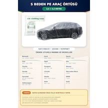 Otomobil Brandası S Beden 3.5x5.5 Metre Pe Suya Ve Uv'ye Dayanıklı Dört Mevsim Koruyucu Araç Örtüsü