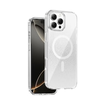 Onegif Apple İphone 16 Pro Max Sora Simli Magsafe Kapak - Beyaz