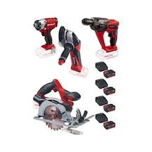 Einhell TE-HD 18 Matkap+TE-CI 18/1 Vidalama+TE-AG 18/115 Taşlama+TE-CS18/150 Testere+4x4 Ah Akülü Set
