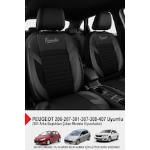 Formentor Tay Tüyü Oto Koltuk Kılıfı Peugeot 206-207-208-306-307-407 Uyumlu Carbon