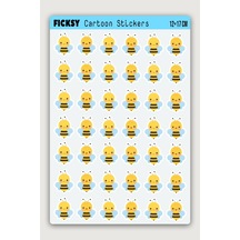 Sevimli Arı Sticker Seti - 42 Adet Etiket Çıkartma Diğer