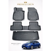 Renault Clio 4 2012-2019 Uyumlu 3d Oto Paspas Ve Bagaj Havuzu Set Premium