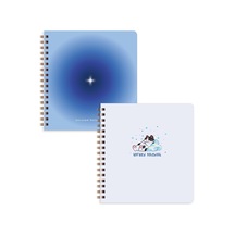 15x16 Spiralli Karton Kapak 2'li Düz Çizgisiz Not Defter Seti - Mavi Aura