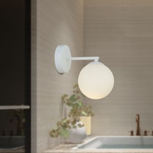 Elvin Beyaz Duvar Lambası Yatak Odası-Yatak Başı-Banyo İçin Modern Aplik