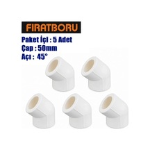 Fırat 50mm 45 Dirsek, Pprc 50 45 Dirsek, 5 Adet, 7b11001040