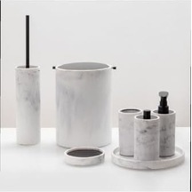 Diş Fırçalığı Mermer Deseni/siyah Renk 127x73x73 Mm Açık Ahşap