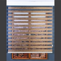 Kidmex Ithal Bambu Kahverengi Bambu Stor Zebra Perde Etek Dilimsiz