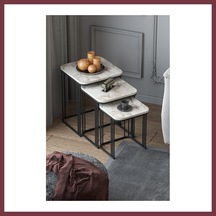 Storeşahin Alize Zigon Beyaz Mermer Desen 3'lü Shn0720 Beyaz - Mermer