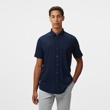 Nautica Erkek Lacivert Classic Fit Gömlek Düz W55416t Lacivert