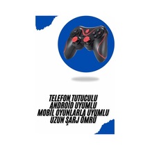 Joystik Gamepad Bluetooth Telefon Tutucu Oyun Kolu Telefon Android Uyumlu - Karbul3549-9524 Renkli