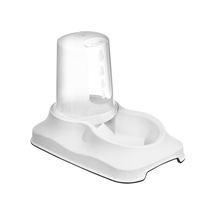 Pribor Kedi Ve Köpekler İçin Mama Kabı / Su Kabı Hazneli Kaydırmaz Taban 1,5 Lt Beyaz