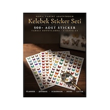 Kelebek Sticker Seti 500+ Adet Farklı Boyutlarda Vintage Ajanda Defter Journal Scrapbook 5 Sayfa A4 Çok Renkli