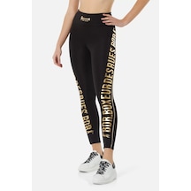 Boxeur Des Rues Lettering Printed Leggings Siyah Siyah