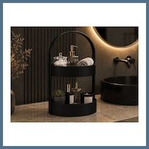 Buradabulabilirsin 3d Baskı İki Katlı Banyo Düzenleyici - Taşınabilir Organizer Ve Saklama Standı-siyah Bbz