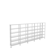 6 Katlı 5'li Galvaniz Çelik Raf - Depo, Arşiv, Kiler, Dosya, Market Rafı 31x93 Cm-200 Cm-0.70 Mm