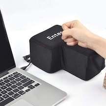 Enter Yastık Tuşu Usb, Büyük Yastıklı Fiziksel Enter Butonu, Pc & Laptop İçin Ergonomik Tasarım, Sadece Dokunmatik Değil, Stres Atmak İçin Mükemmel, Siyah