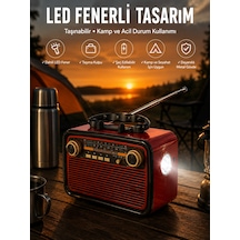 Eskitme Nostalji Tasarımlı Bluetoothlu Nostalji Radyo Ahşap Nostaljik Görünümlü Tkdytgslzg477o3pr9j