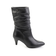 Bambi Siyah Hakiki Deri Kadın Bot & Bootie K02750150103