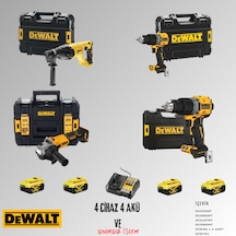 Dewalt DCH133NT + DCD805NT + DCG407NT + DCD800NT 4 Adet 5 Amper Akü + Şarj Aleti Set